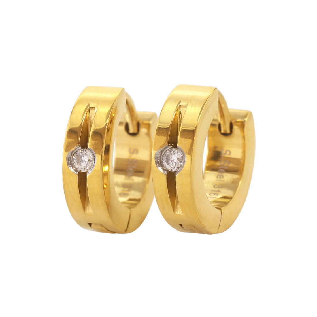 ROQUE (2個SET)フープピアス ステンレスピアス センターライン