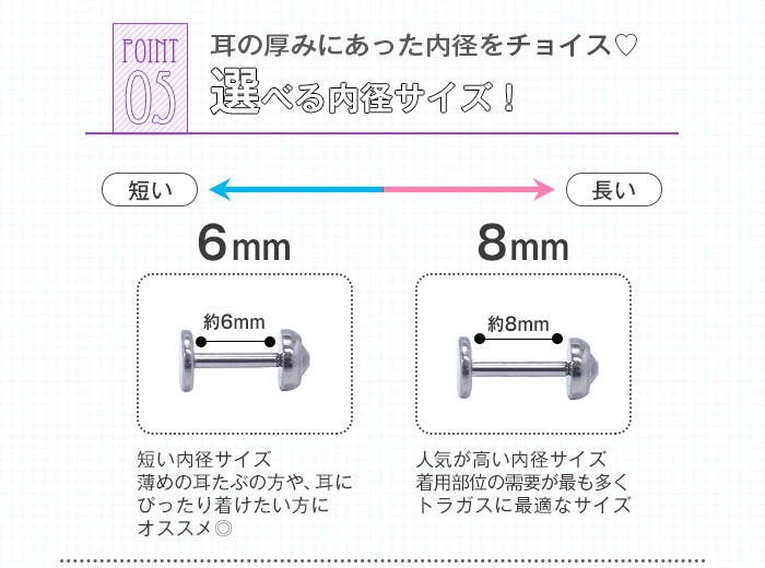 選べる内径サイズ