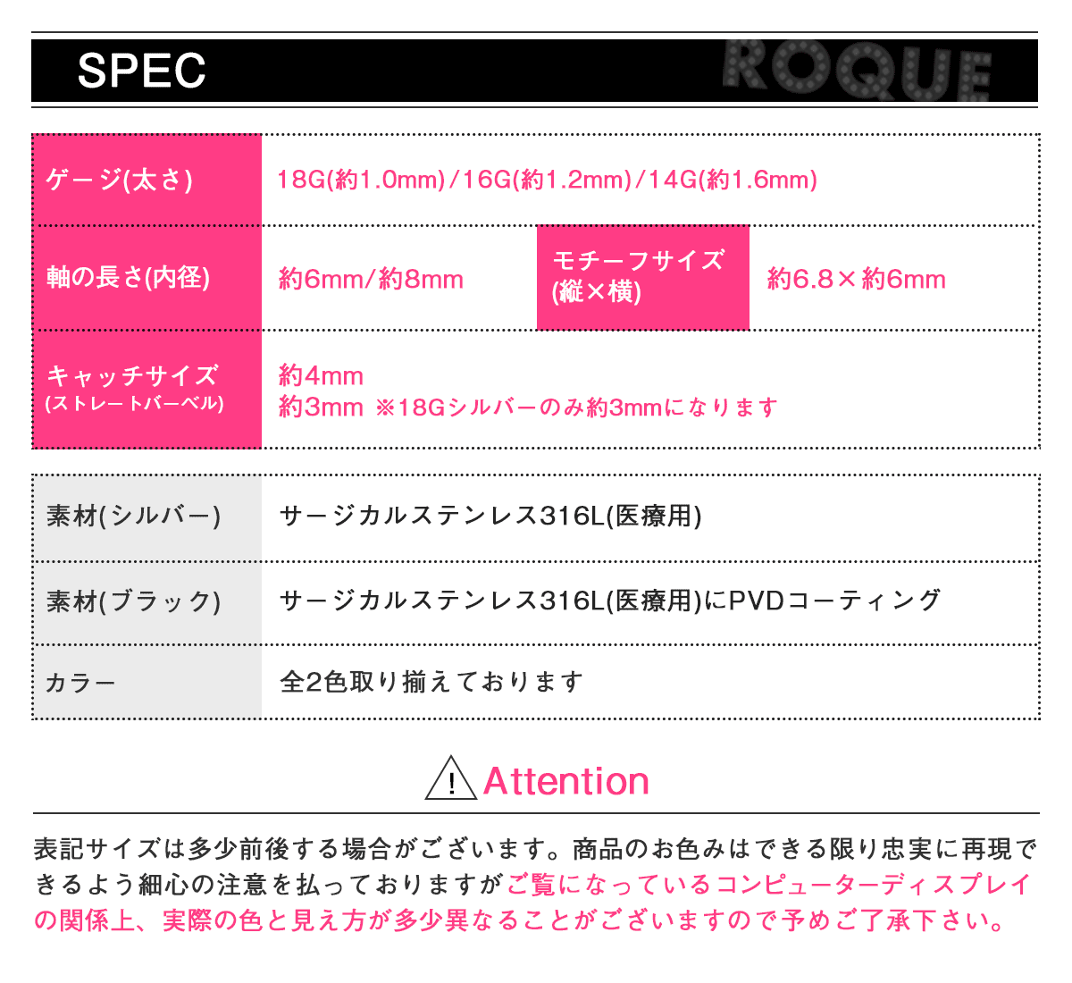 スペック表