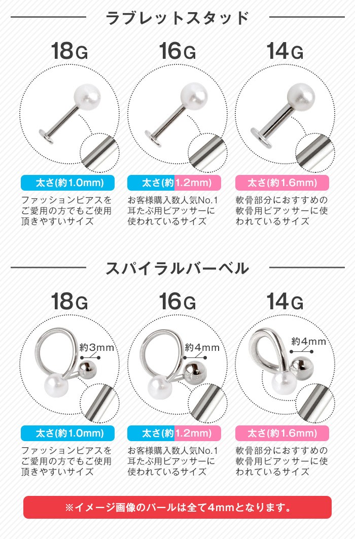 軟骨ピアス ボディピアス 18g 16g 14g 各サイズが選べる パールのセット 1個売り オマケ革命 Sale6 ボディピアス 軟骨ピアス Roque 通販 Yahoo ショッピング 일본구매대행 직구 미스터스토어