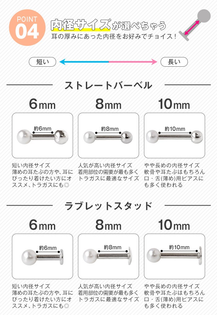 内径サイズが選べる1