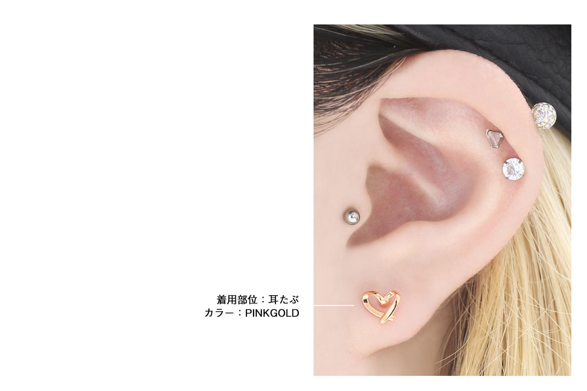 ROQUE（ロキ） (2個SET)ピアス オープンハート スタッドピアス