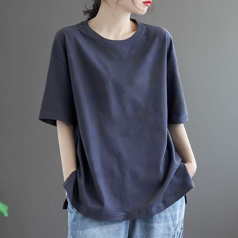 Tシャツ レディース 春 夏 トップス 半袖 tシャツ カットソー プルオーバー インナー ゆったり UVカット 大人 シルエット シンプル 送料無料