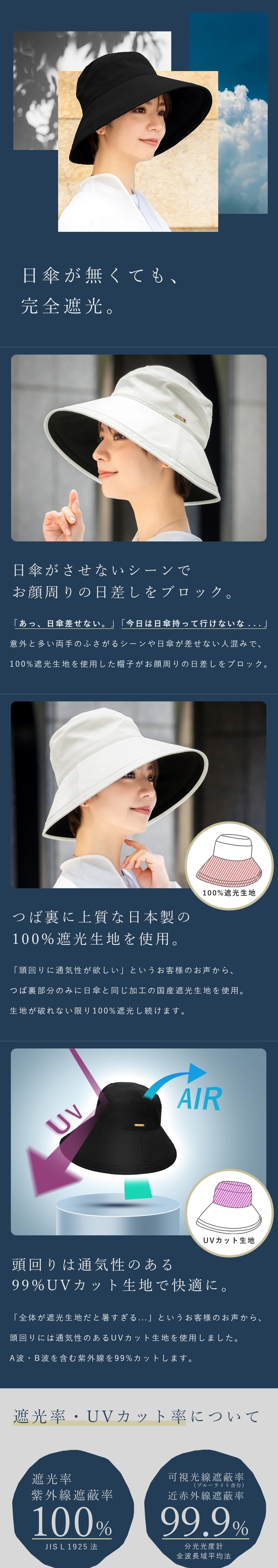 ロサブラン ハット レディース uv 100%完全遮光 プレーン(つば ロサブラン ハット レディース uv 100%完全遮光 プレーン(つば