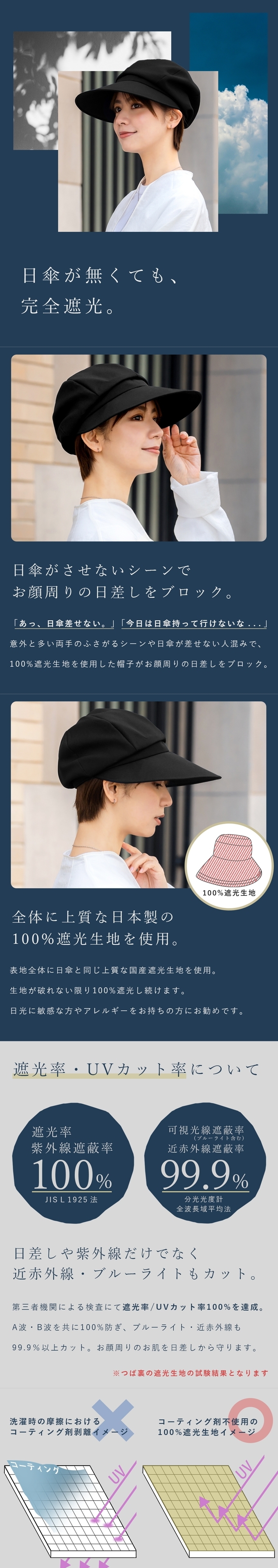 ロサブラン キャスケット レディース uv 帽子 広つば UVカット
