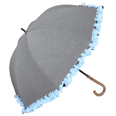 日傘 完全遮光 長傘 フリル uv 100％ 晴雨兼用 1級遮光 遮熱 涼しい おしゃれ 軽量 シン...