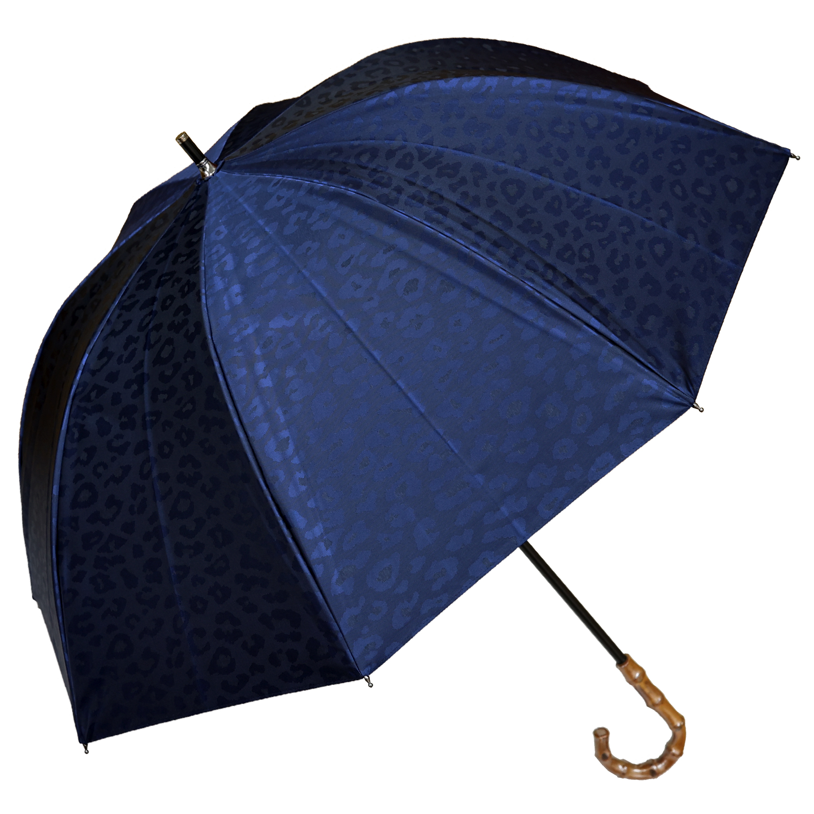 日傘 完全遮光 長傘 uv 晴雨兼用 1級遮光 遮熱 涼しい おしゃれ 完全遮光 軽量 レオパード ミドル 55cm ロサブラン｜roseblanc｜03