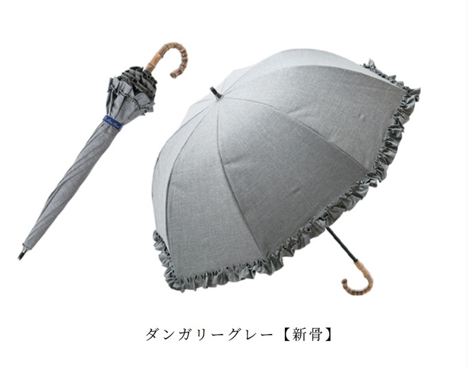 ロサブラン 日傘 完全遮光 長傘 フリル uv 100％ 晴雨兼用 1級