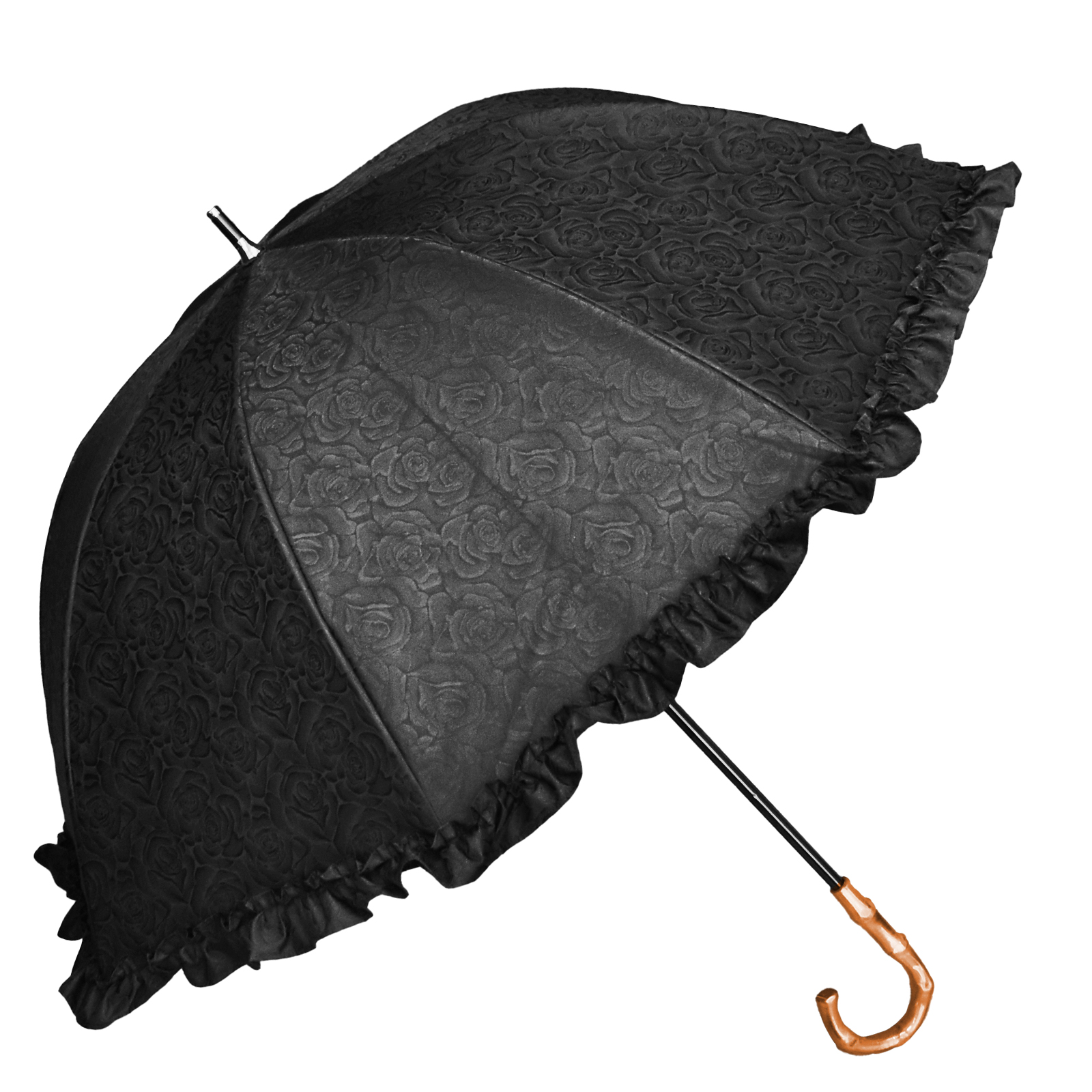 日傘 完全遮光 長傘 フリル uv 晴雨兼用 1級遮光 完全遮光 涼しい おしゃれ 遮熱 軽量 シン...