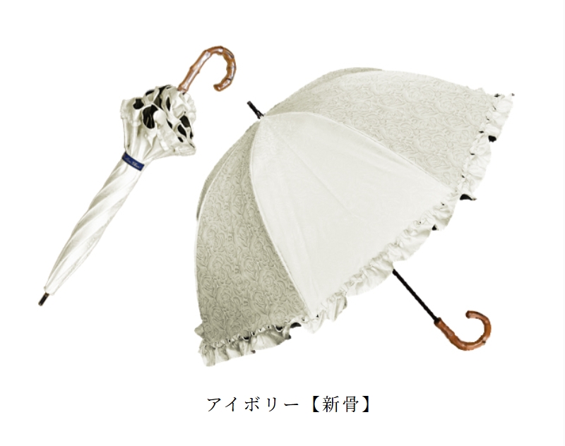 ロサブラン 日傘 完全遮光 長傘 フリル uv 晴雨兼用 1級遮光 完全遮光