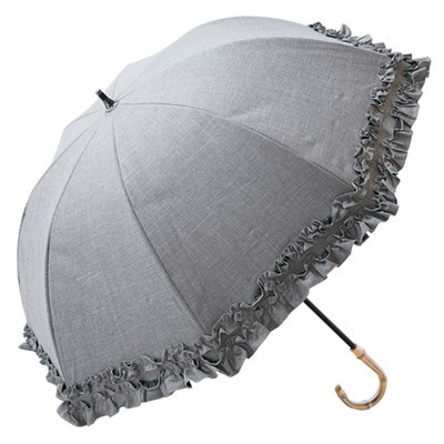 日傘 完全遮光 長傘 フリル uv 晴雨兼用 1級遮光 遮熱 涼しい おしゃれ 完全遮光 軽量 ダブ...