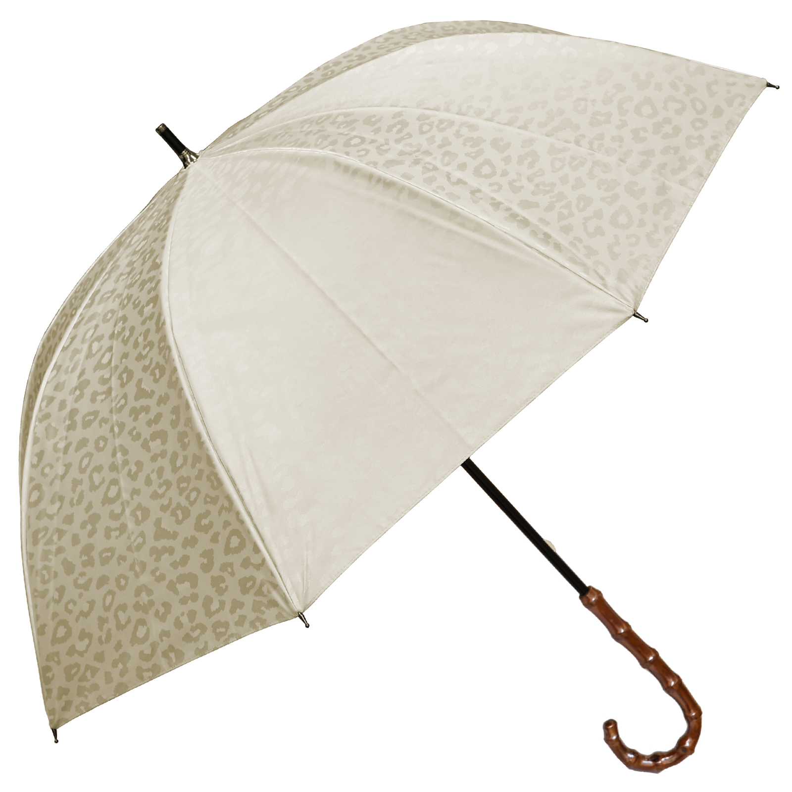 日傘 完全遮光 長傘 uv 晴雨兼用 1級遮光 遮熱 涼しい おしゃれ 軽量 完全遮光 レオパード ショート 50cm ロサブラン｜roseblanc｜04