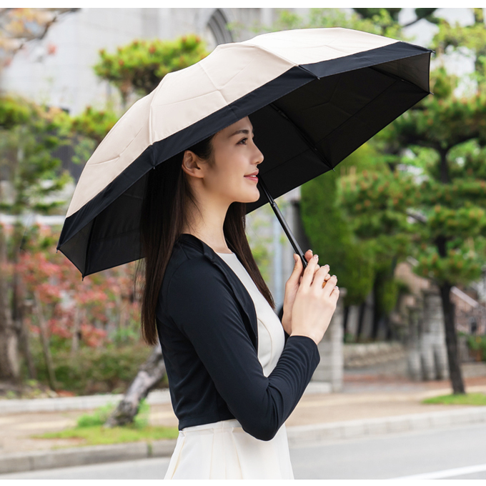 日傘シェアトップ  日傘 完全遮光 100％ 折りたたみ 2段 シングルフリル (傘袋付) 50cm晴雨兼用 折り畳み 傘 uvカット 軽量 遮熱 涼感 レディース 100％完全遮光 涼しい