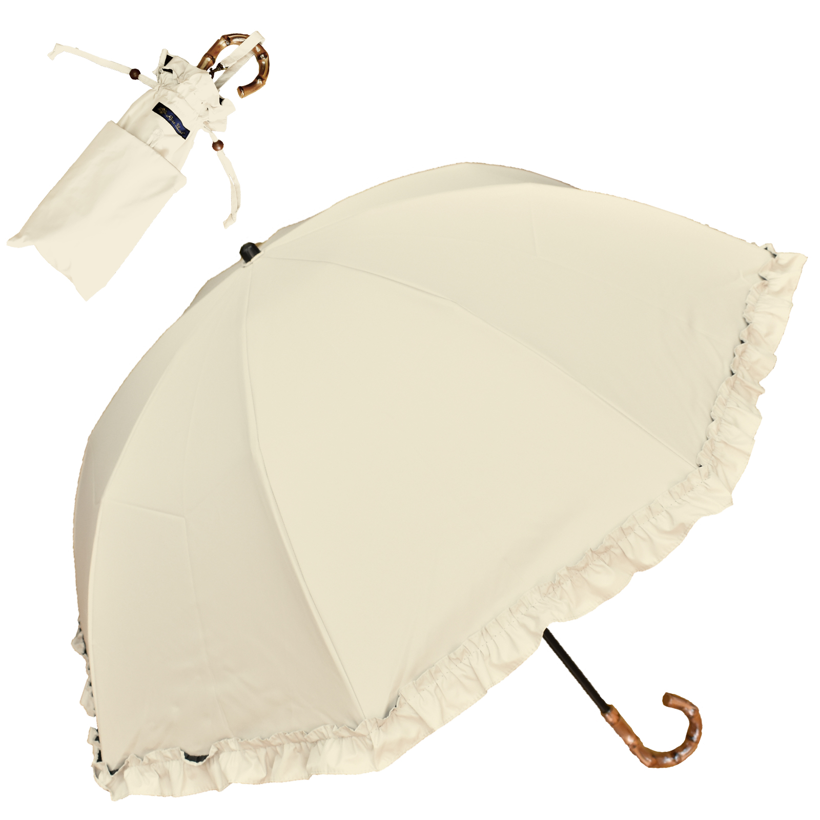 日傘 完全遮光 折りたたみ フリル uv 晴雨兼用 軽量 2段 折りたたみ傘 