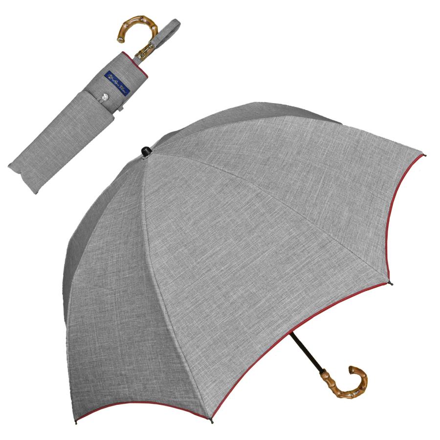 日傘 完全遮光 折りたたみ uv 晴雨兼用 軽量 2段 折りたたみ傘 遮光 100％ 涼しい プレーン 50cm ダンガリー (傘袋付)｜roseblanc｜02