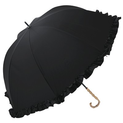 日傘 完全遮光 長傘 フリル uv 晴雨兼用 1級遮光 涼しい おしゃれ 軽量 シングルフリル ラー...