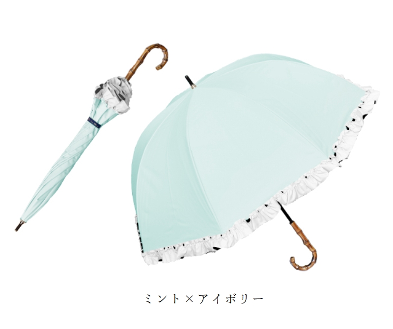 ロサブラン 日傘 完全遮光 長傘 フリル uv 晴雨兼用 1級遮光 遮