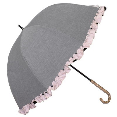 日傘 完全遮光 長傘 フリル uv 晴雨兼用 1級遮光 涼しい 軽量 シングルフリル ラージ ダンガ...