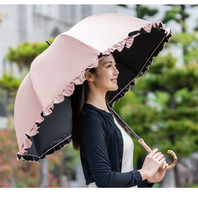 芦屋ロサブラン 日傘 遮光100% 2段折りたたみ日傘 晴雨兼用