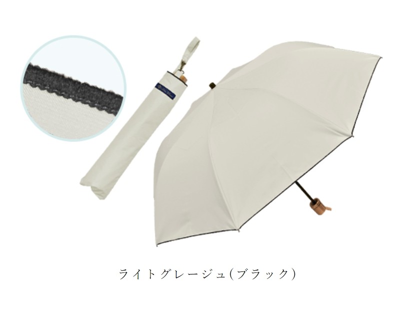 日傘 折りたたみ 完全遮光 uv 晴雨兼用 軽量 2段 折りたたみ傘 涼しい 遮熱 おしゃれ 遮光 100% プレーン ミドル｜roseblanc｜07