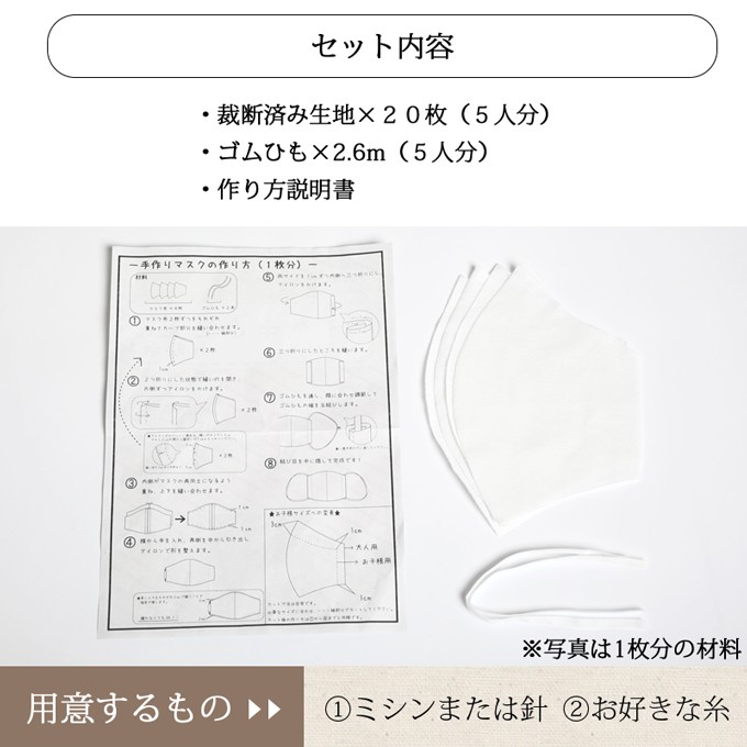 ハンドメイドマスク　22枚セット 手作りマスクキット チェック柄｜マスク関連 綿100％ ガーゼ