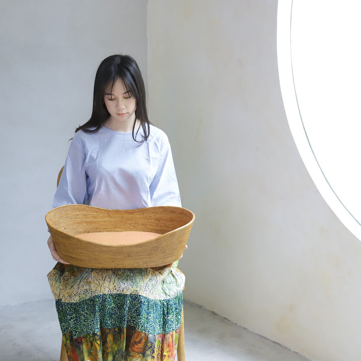 アタ バスケット 収納 手編み バリ島 天然素材 伝統工芸 Rosily OVL252