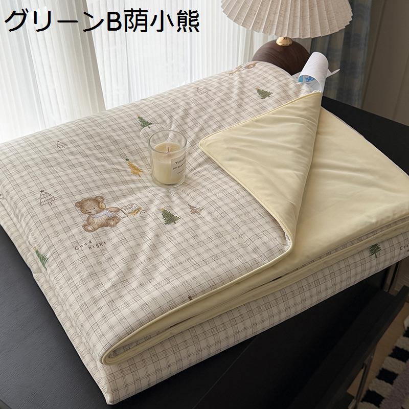 肌掛け布団 シングル 夏用 ひんやり 接触冷感 クマ柄 キルトケット 夏
