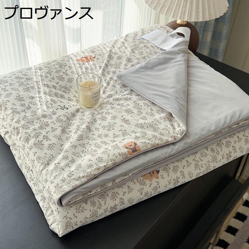 肌掛け布団 シングル 夏用 ひんやり 接触冷感 クマ柄 キルトケット 夏