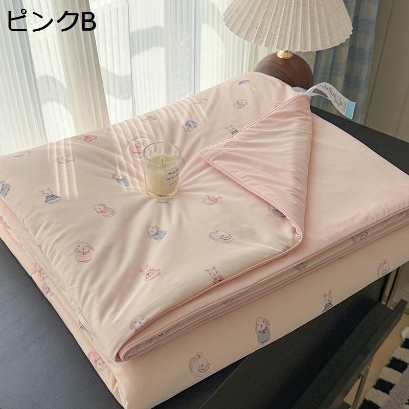 肌掛け布団 シングル 夏用 ひんやり 接触冷感 クマ柄 キルトケット 夏