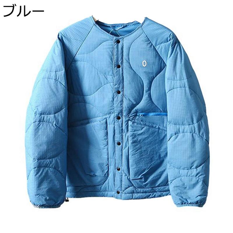 メンズ ダウンジャケット 秋冬 90ダウン フェザー 保温ジャケット 丸首