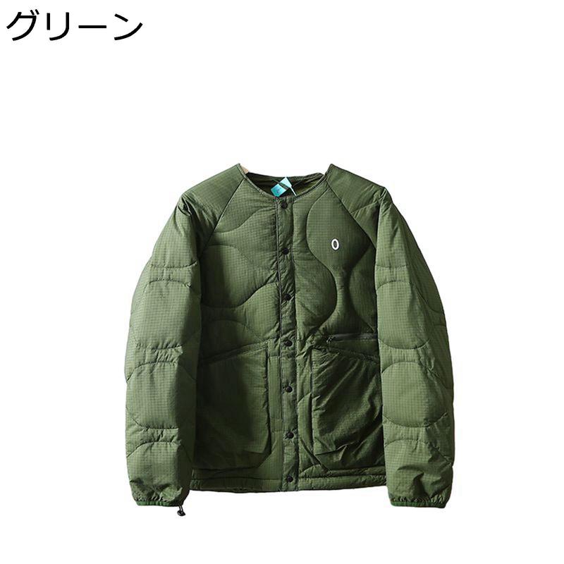 メンズ ダウンジャケット 秋冬 90ダウン フェザー 保温ジャケット 丸首