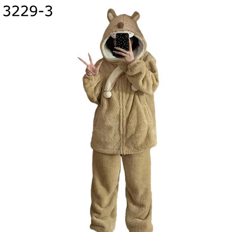 パジャマ フランネル レディース 春秋冬 上下セット ふわふわ コーラル