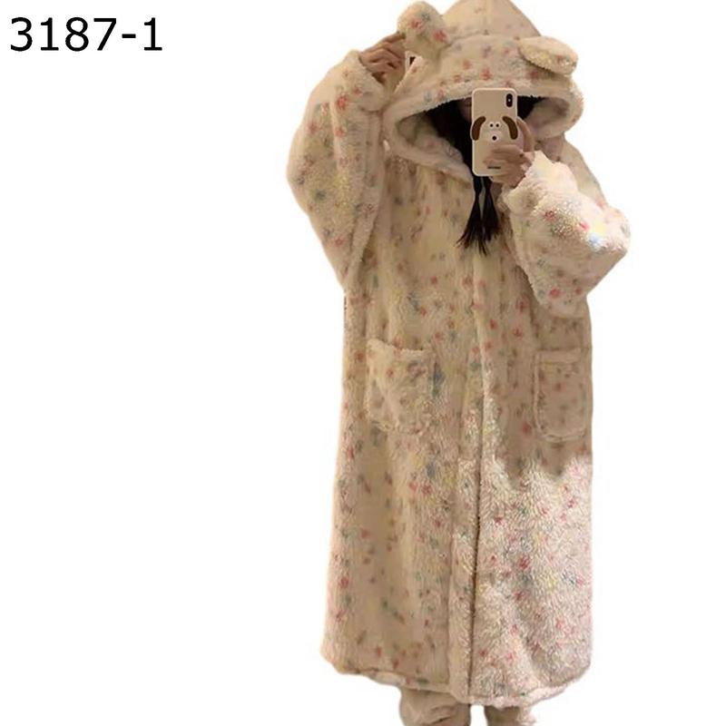 ちゅーる様 ルームウェア パジャマ フランネル レディース 春秋冬 上下セット ふわふわ コーラル