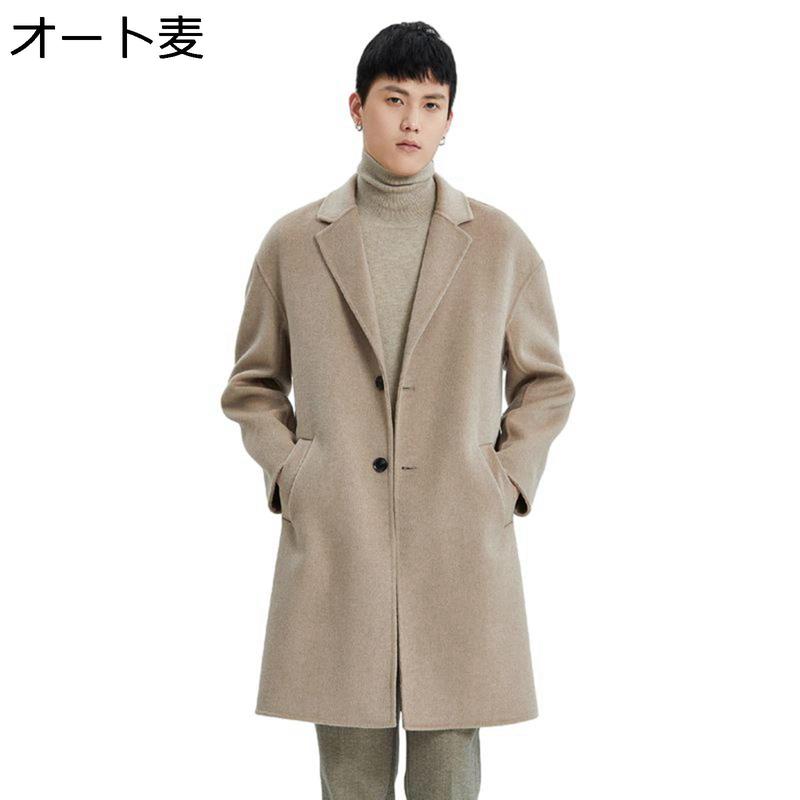 ロングコート メンズ 100%ウール チェスターコート スーツ 冬服 ロングトレンチ 大きいサイズ 防寒着 保温 シングルブレスト スリム_4