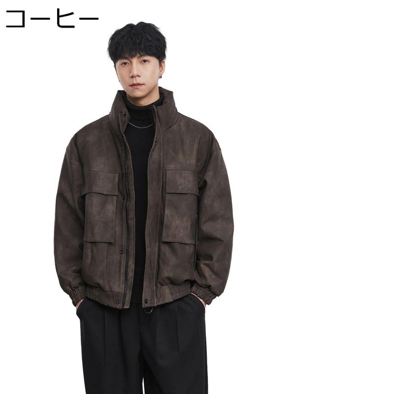 ダウンジャケット メンズ 厚手 冬 PUレザー 革ジャン 90ダウン 防風 保温 防寒アウター 冬物 ゆったり ブルゾン かっこいい 通勤_2
