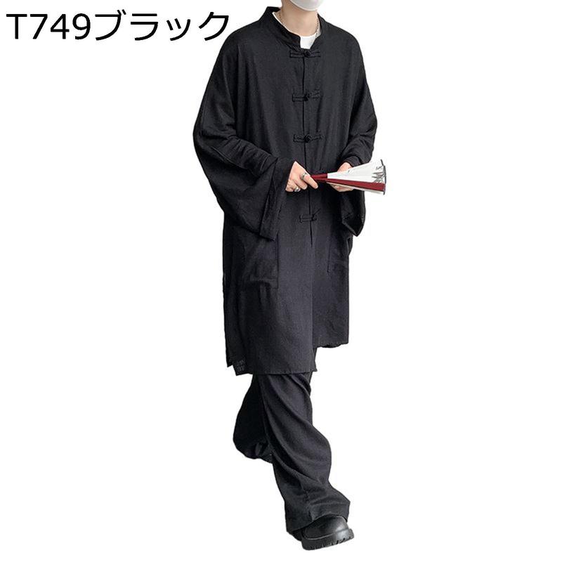 セットアップ ロングシャツ ジャケット チャイナボタン メンズ 厚手