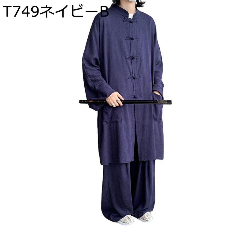 セットアップ ロングシャツ ジャケット チャイナボタン メンズ 厚手