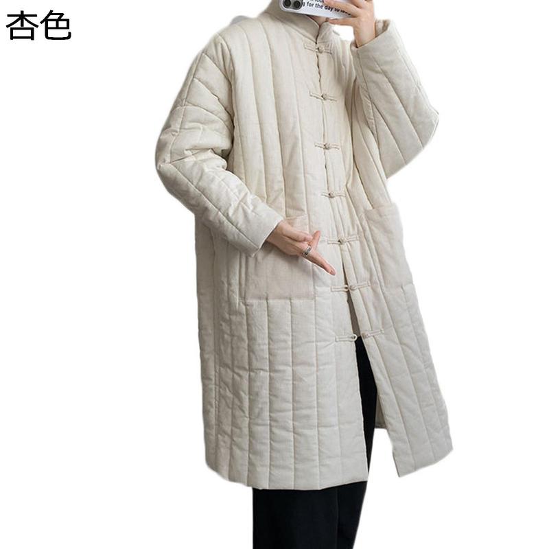 チャイナ風 中綿コート ロング丈 メンズ 太極拳服 ウィンター 