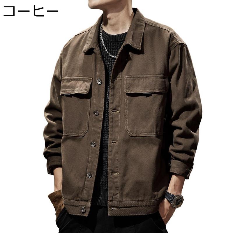 ワークシャツ メンズ シャツジャケット ミリタリー系 S-5XL ヘビーウェイト ヴィンテージ アメカジ 厚手 開襟 ボタンダウン 折襟の画像