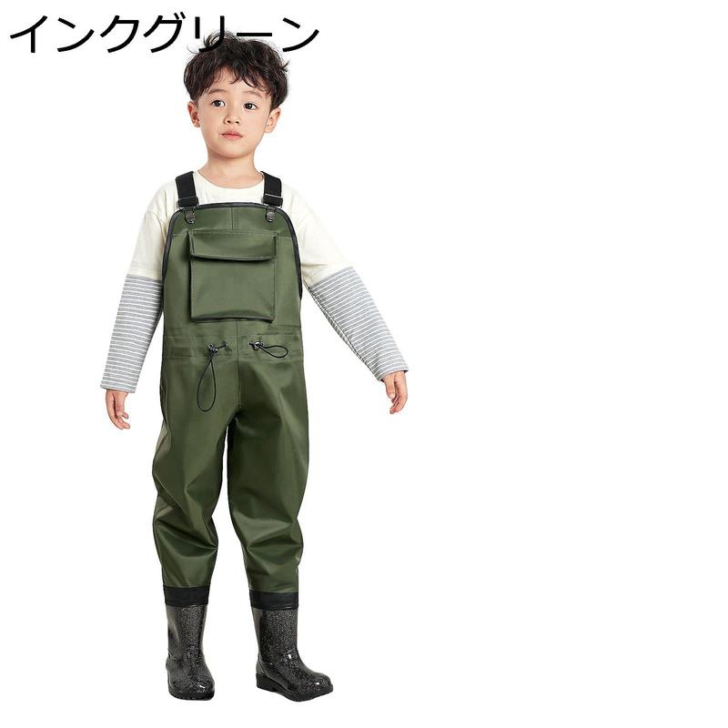 ウェーダー 子供用 チェストハイウェーダー 男の子 女の子 長靴 胸ポケット 滑り防止 胴長 キッズ 防水ズボン 完全防水 簡単脱着 丈夫