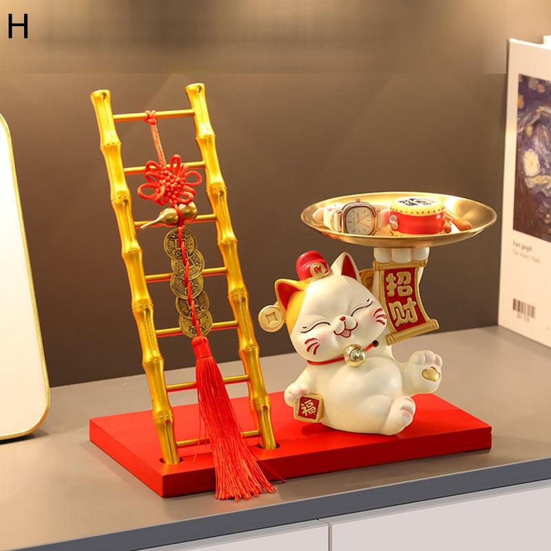 ネコ 鍵置き 招き猫 玄関 アクセサリースタンド キーホルダー 置き物