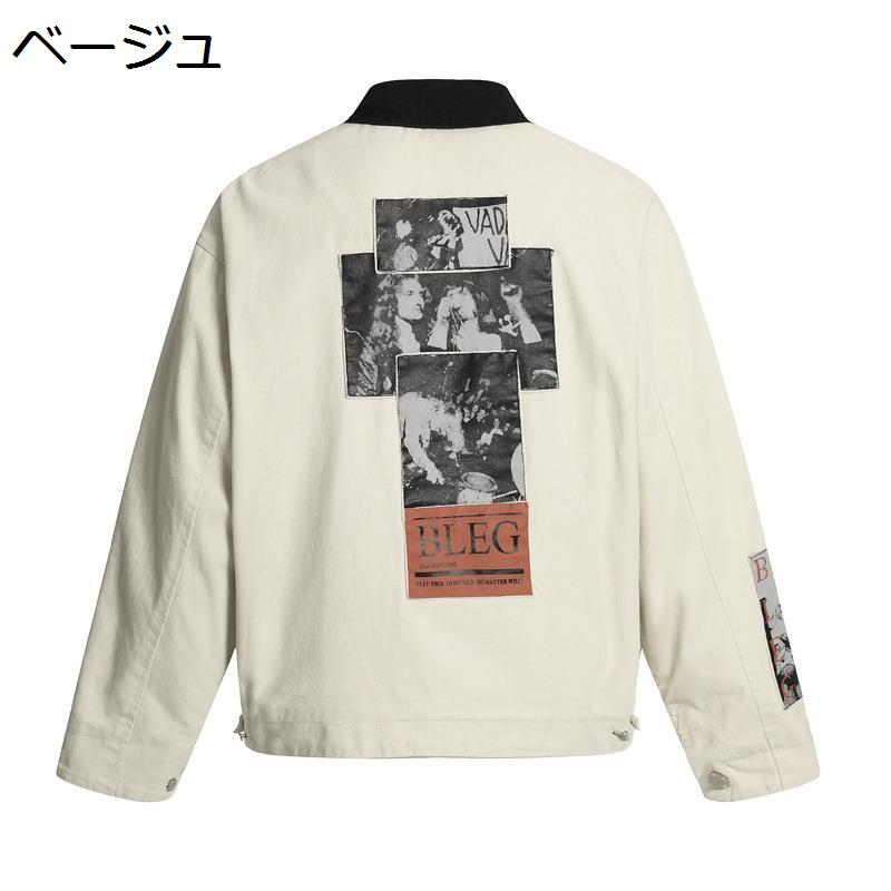 デトロイトジャケット メンズ ヘビーウェイト バックプリント ストリート系 おしゃれ ヒップホップ アメカジ 20世紀 ヴィンテージ 厚手_1