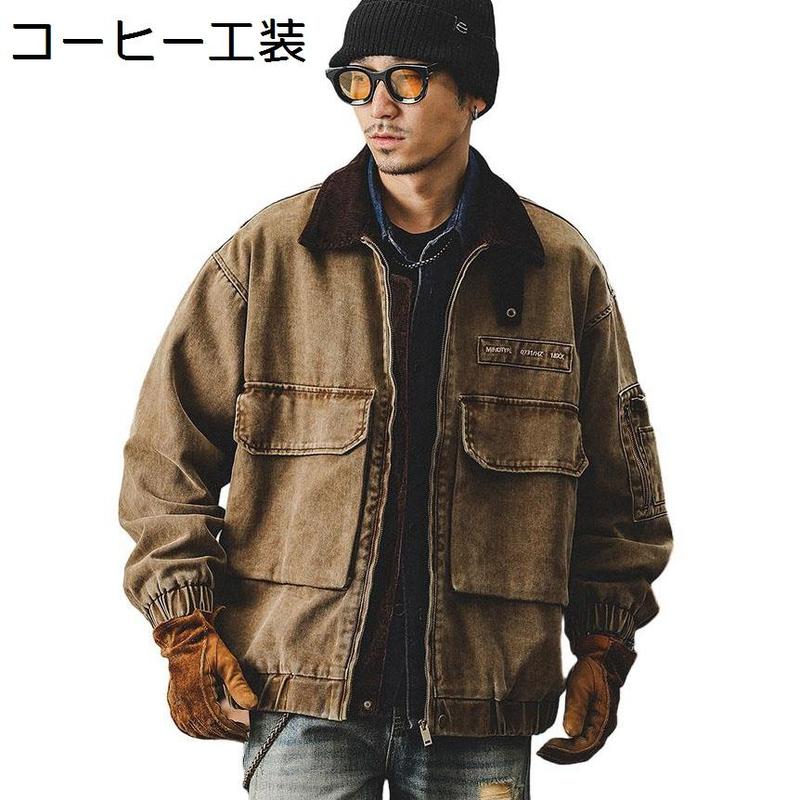 ミリタリージャケット メンズ ヘビーウェイト ショートコート 作業用
