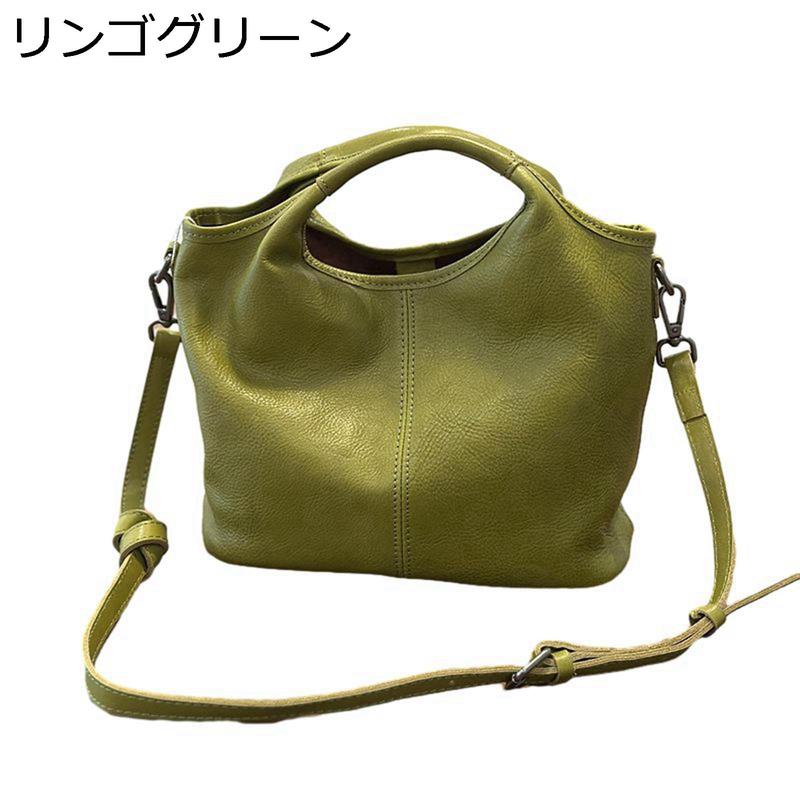 バケットバッグ レディース 牛革 斜めがけバッグ ハンドバッグ 2way ポケット付き ストラップ取り外し可能 バケツ型 柔らかい 大容量_1