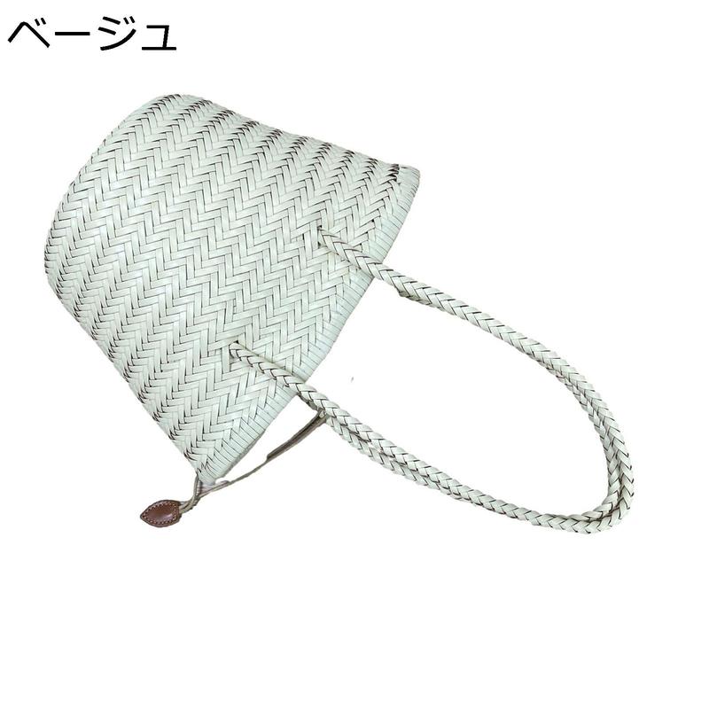 ショルダーバッグ 手編み かごバッグ バケットバッグ 内ポケット 夏用 本革 大容量 トート レディース シンプル 女性 肩掛け 2way_1
