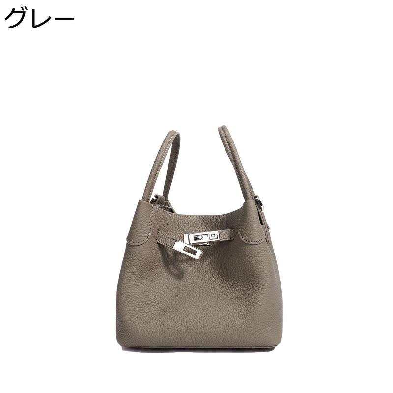 レディース バケツバッグ キューブ型 バケットバッグ ショルダーバッグ 手提げ 牛革 2way おしゃれ ななめがけ 自立 多ポケット_2