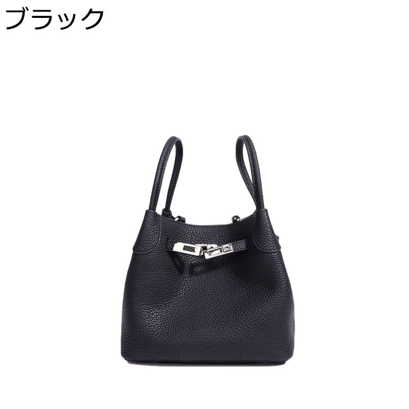 レディース バケツバッグ キューブ型 バケットバッグ ショルダーバッグ 手提げ 牛革 2way おしゃれ ななめがけ 自立 多ポケット_3