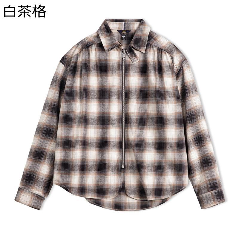 開襟シャツ チェック柄 メンズ アメカジ ヴィンテージ 長袖シャツ トップス カジュアル 春夏秋服 オープンカラー 吸汗速乾 透湿 通気性_2