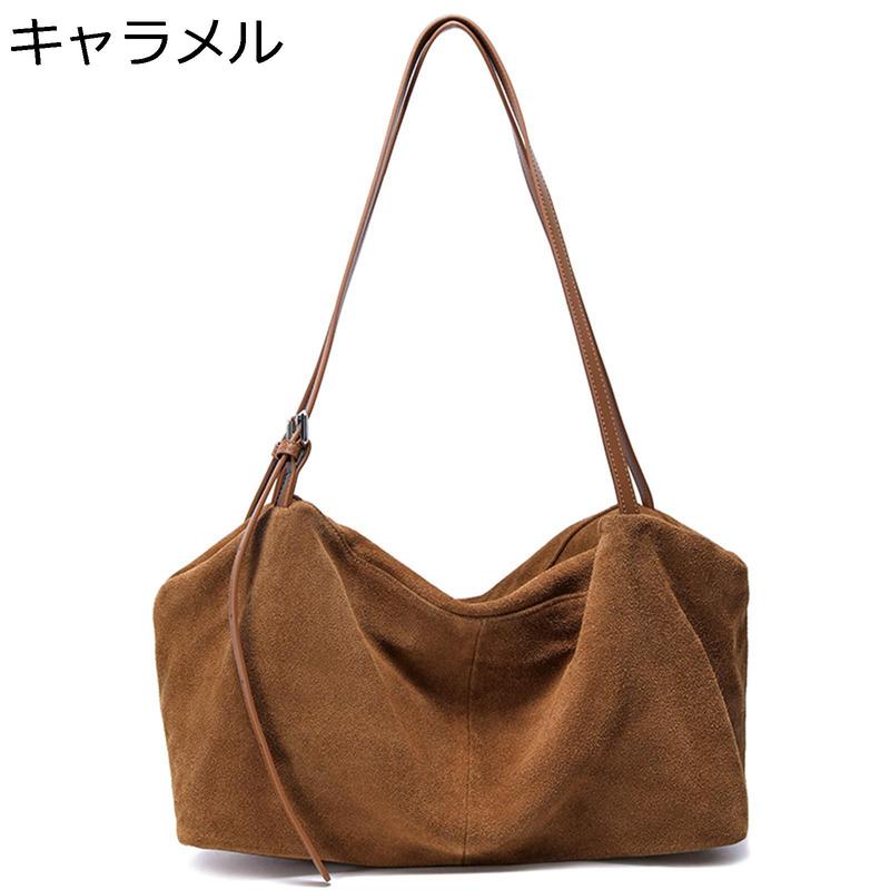 レディース トートバッグ ショルダーバッグ 手提げバッグ 本革 スエード 大容量 肩掛け スマホ/財布/小物収納 ポケット付き 2way_1