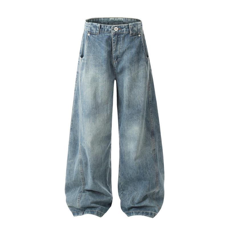 ワイド デニムパンツ バギーパンツ ルーズ ビッグシルエット メンズ